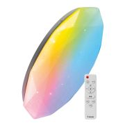 Светильник светодиодный PREMIUM DIAMOND-RGB 75Вт 230В 3000-6500К 6000лм IP40 502х83мм настенно-потолочный управляемый с пультом ДУ с RGB подсветкой КОСМОС KSDiamRGB75W