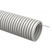 Труба гофрированная ПВХ d20мм с протяжкой сер. (уп.100м) TOKOV ELECTRIC TKE-TG/P-20-C06/100