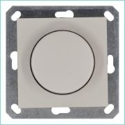 Светорегулятор поворотно-нажимной (диммер) LED 30-400Вт 1gang 2way механизм тауп Jasmart G4012T