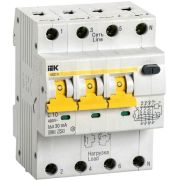 Выключатель автоматический дифференциального тока 4п (3P+N) C 10А 30мА тип A 6кА АВДТ-34 IEK MAD22-6-010-C-30