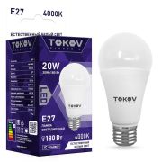 Лампа светодиодная 20Вт А60 4000К Е27 176-264В TOKOV ELECTRIC TKE-A60-E27-20-4K