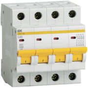 Выключатель автоматический модульный 4п C 40А 4.5кА ВА47-29 IEK MVA20-4-040-C