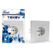 Розетка 1-м СП Pixel 16А IP20 с заземл. защ. шторки в сборе бел. TOKOV ELECTRIC TKE-PX-R1FZSF-C01